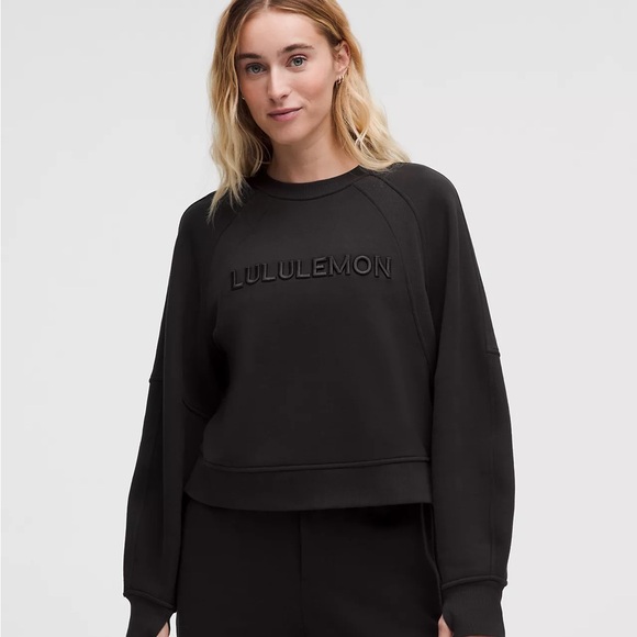 NWT ▪️ Lululemon Scuba Oversized Pullover Wordmark XL/XXL Black - Picture 1 of 6
